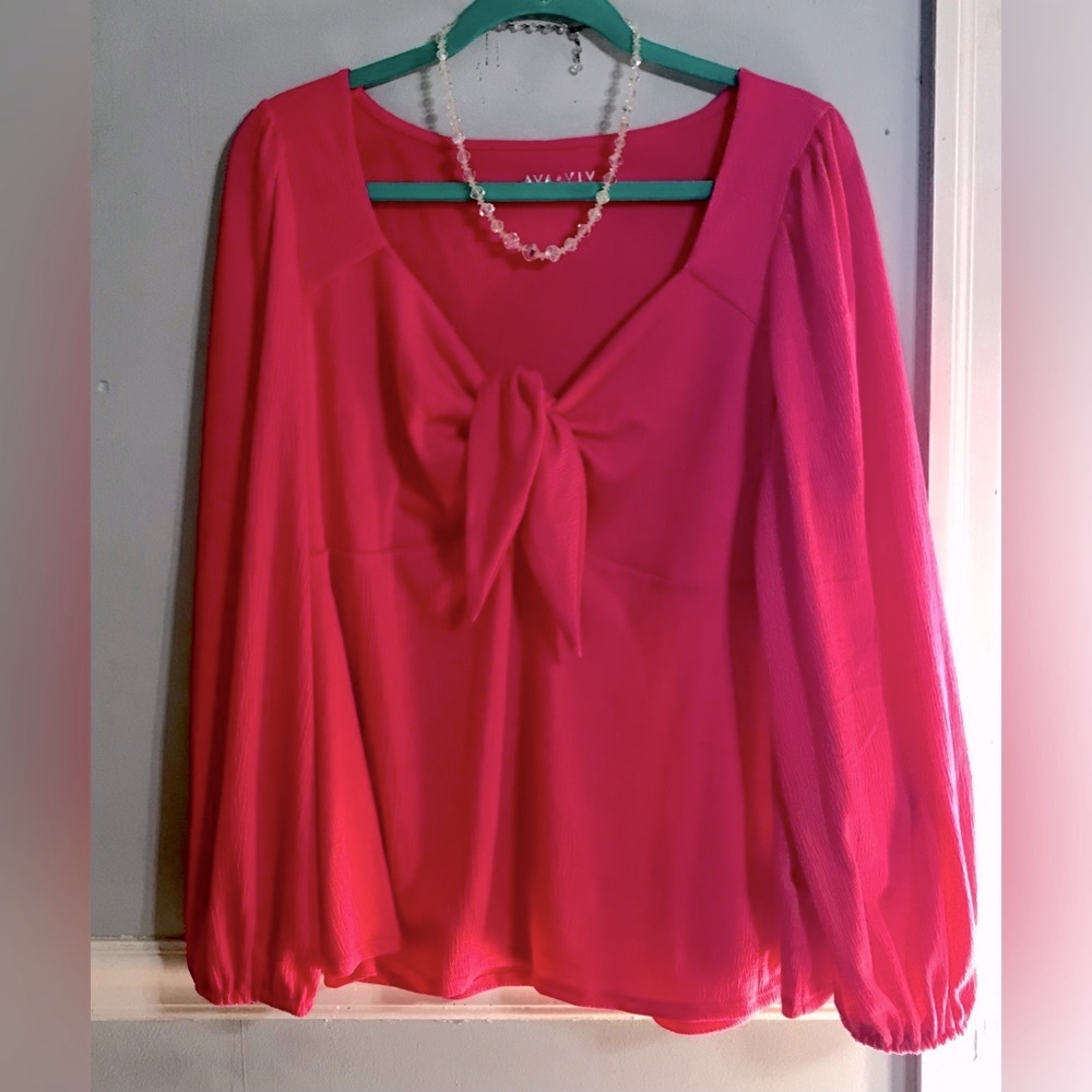 Ava and Viv Hot Pink Top 1X